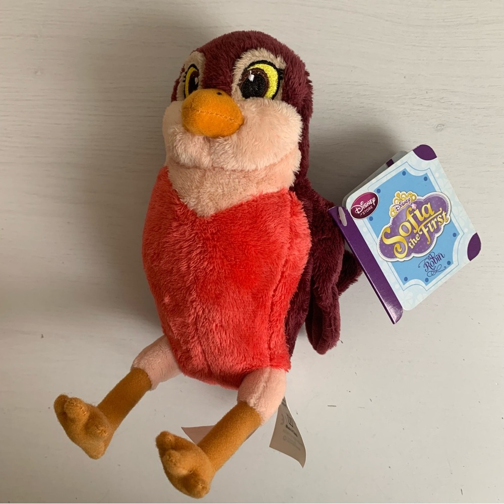 Disney Store Sofia the First Robin Red Bird Plush